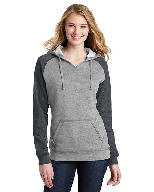 District DT296 Women Lightweight Fleece Raglan Hoodie at GotApparel