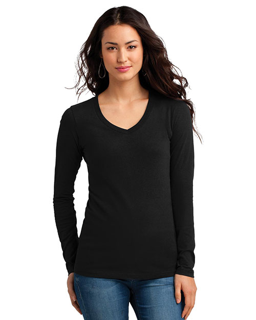 District DT5201 Women The Concert Tee Long-Sleeve V-Neck at GotApparel