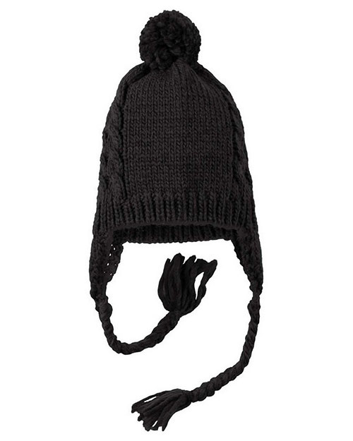 District DT617 Men Cabled Beanie with Pom at GotApparel