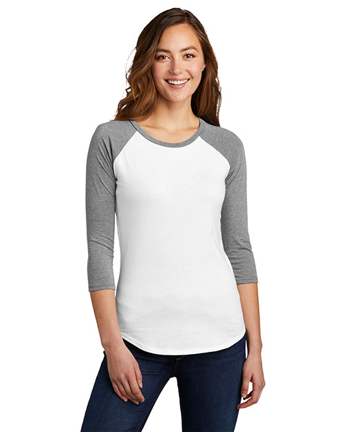 District Juniors DT6211 Women Very Important Tee 3/4-Sleeve Raglan at GotApparel