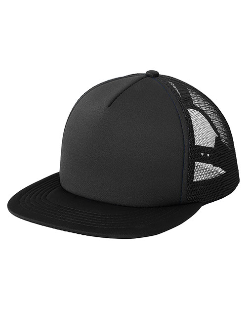 District DT624 Men Flat Bill Snapback Trucker Cap at GotApparel