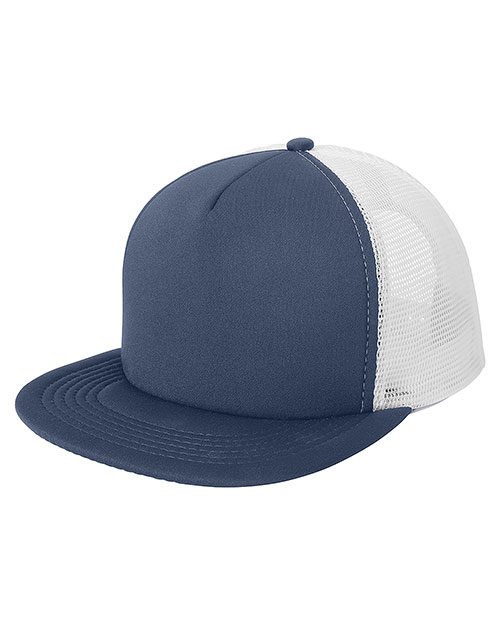 District DT624 Men Flat Bill Snapback Trucker Cap at GotApparel