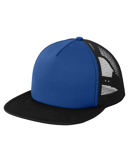 District DT624 Men Flat Bill Snapback Trucker Cap at GotApparel