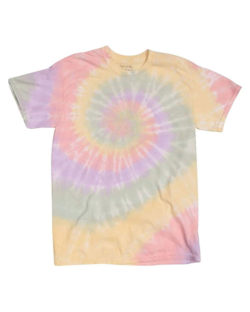 Dyenomite 20BMS Girls Multi-Color Spiral T-Shirt at GotApparel
