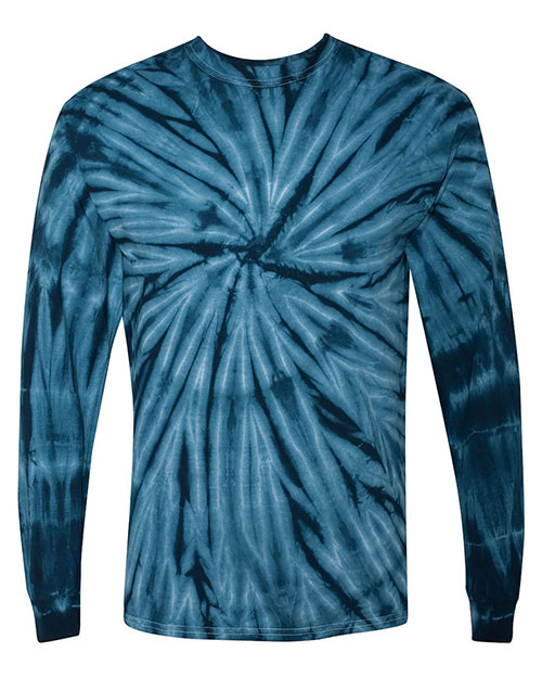 Dyenomite 240CY Men Cyclone Vat-Dyed Pinwheel Long Sleeve T-Shirt at GotApparel