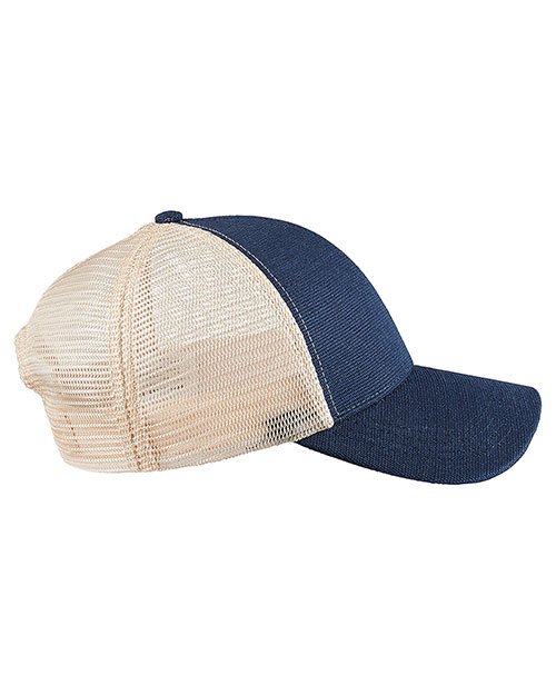 Custom Embroidered Econscious EC7093 Unisex Hemp Eco Trucker Recycled Polyester Mesh Cap at GotApparel