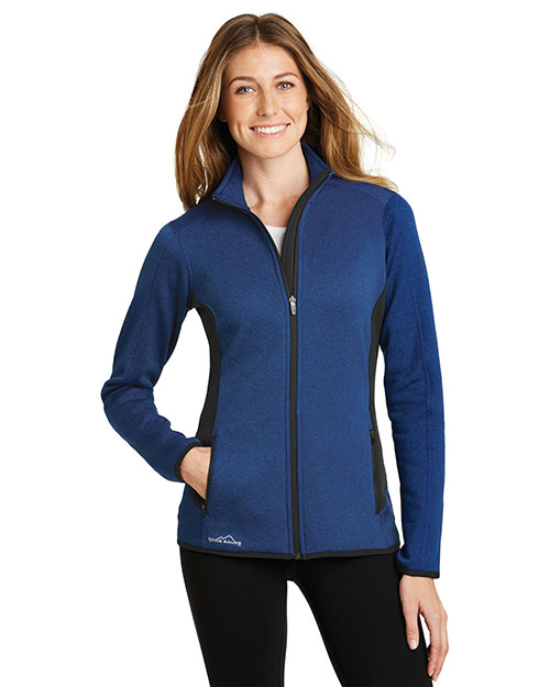 Custom Embroidered Eddie Bauer EB239 Ladies 13 oz. Full-Zip Heather Stretch Fleece Jacket at GotApparel