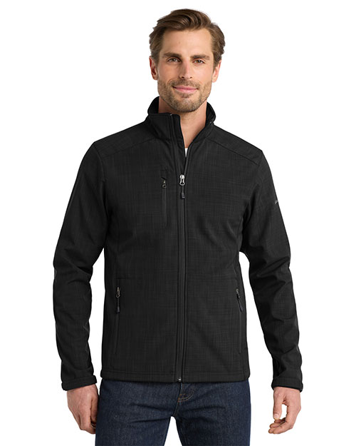 Custom Embroidered Eddie Bauer EB532 Shaded Crosshatch Soft Shell Jacket at GotApparel