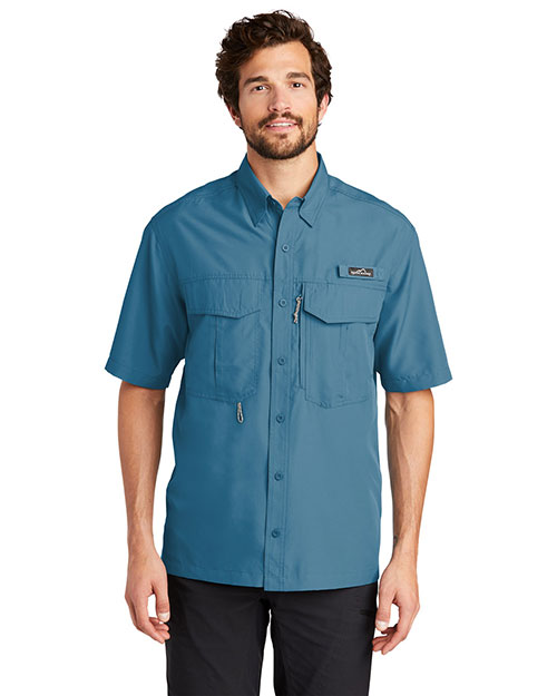 Custom Embroidered Eddie Bauer EB602 Short Sleeve Performance Fishing Shirt at GotApparel