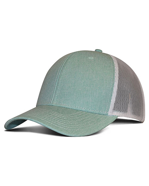 Fahrenheit F211 Heathered Cotton Polyester Trucker Hat at GotApparel