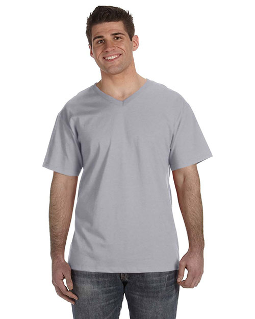 Fruit Of The Loom 39VR Men 5 Oz. 100% Heavy Cotton Hd V-Neck T-Shirt at GotApparel