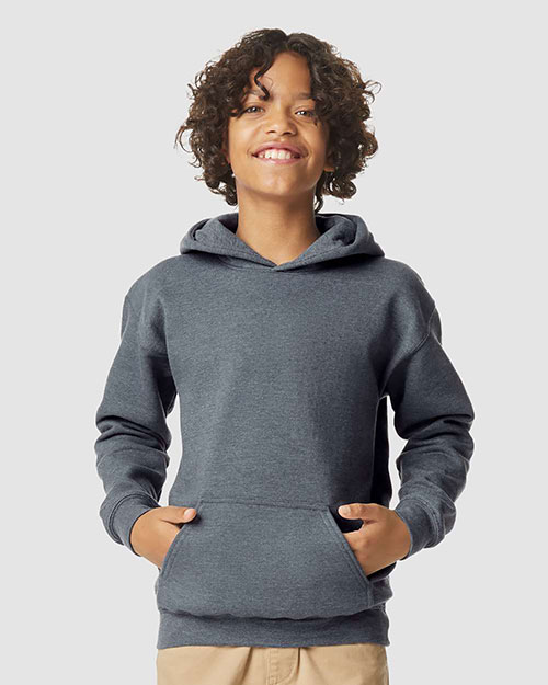 Gildan SF500B Youth Softstyle Midweight Fleece Hooded Sweatshirt at GotApparel