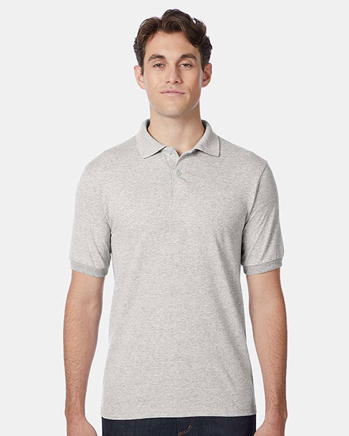 Hanes 054 Men 5.2 Oz 50/50 Ecosmart Jersey Knit Polo at GotApparel