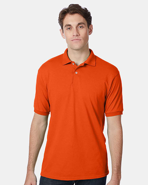 Hanes 054 Men 5.2 Oz 50/50 Ecosmart Jersey Knit Polo at GotApparel