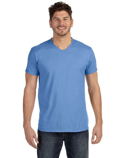 Hanes 498V Men 4.5 Oz. 100% Ringspun Cotton Nano-T V-Neck T-Shirt at GotApparel