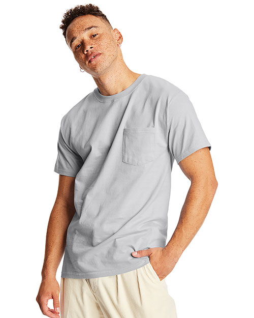 Hanes 5190P Men 6.1 Oz. Beefy-Tee  With Pocket 2-Pack at GotApparel
