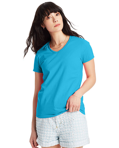 Hanes 5780 Women 5.2 Oz. Comfort Soft V-Neck Cotton T-Shirt at GotApparel