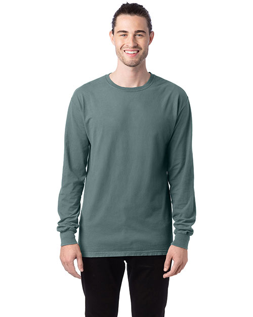 Hanes GDH200 Men Garment-Dyed Long-Sleeve T-Shirt at GotApparel
