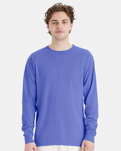 Hanes GDH200 Men Garment-Dyed Long-Sleeve T-Shirt at GotApparel