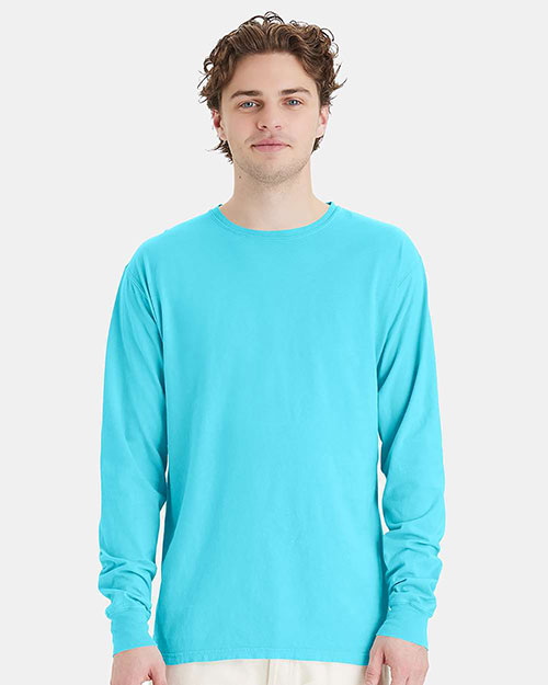 Hanes GDH200 Men Garment-Dyed Long-Sleeve T-Shirt at GotApparel