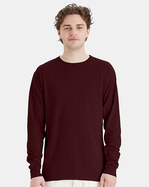 Hanes GDH200 Men Garment-Dyed Long-Sleeve T-Shirt at GotApparel