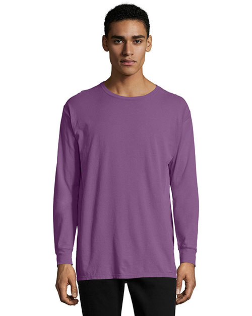 Hanes GDH200 Men Garment-Dyed Long-Sleeve T-Shirt at GotApparel