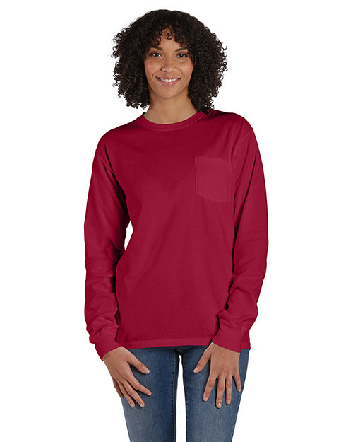 Comfortwash By Hanes GDH250 Unisex Garment-Dyed Long-Sleeve Pocket T-Shirt at GotApparel