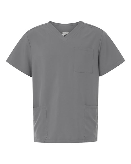 Hanes HMB002 Men's V-Neck 3 Pocket Scrub Top at GotApparel