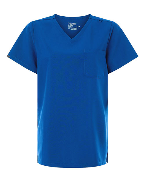 Hanes HSB000 Women's V-Neck 1 Pocket Scrub Top at GotApparel