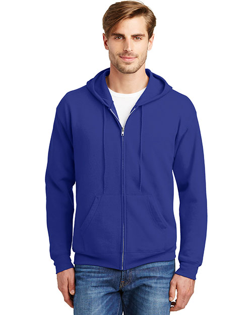 Hanes P180 Men 7.8 Oz. Comfort Blend Ecosmart 50/50 Full-Zip Hood at GotApparel