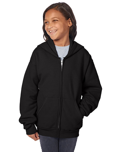 Hanes P480 Boys 7.8 Oz. Comfort Blend Eco Smart 50/50 Full-Zip Hood at GotApparel
