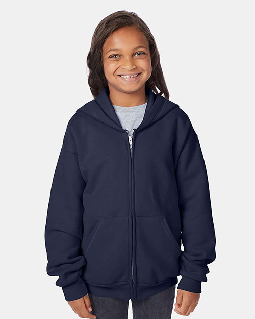 Hanes P480 Boys 7.8 Oz. Comfort Blend Eco Smart 50/50 Full-Zip Hood at GotApparel
