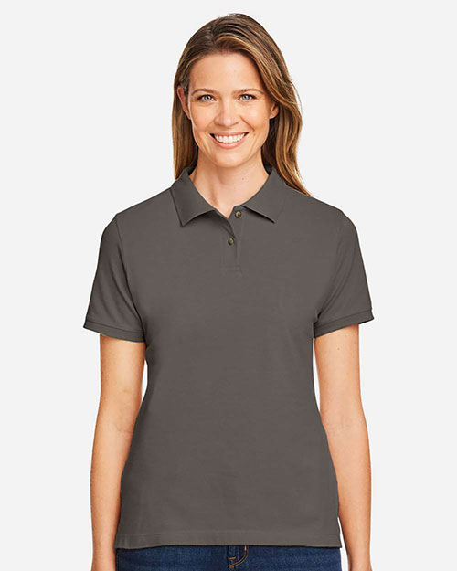 Harriton M200W Women 6 Oz. Ringspun Cotton Pique Short-Sleeve Polo at GotApparel