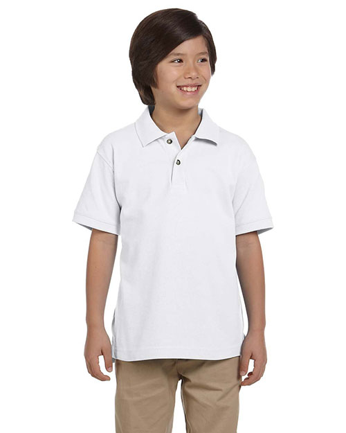 Harriton M200Y Boys 6 Oz. Ringspun Cotton Pique Short-Sleeve Polo at GotApparel