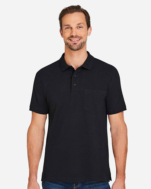 Harriton M205P Men's Valiant Cotton Snag Protect Pocket Polo at GotApparel