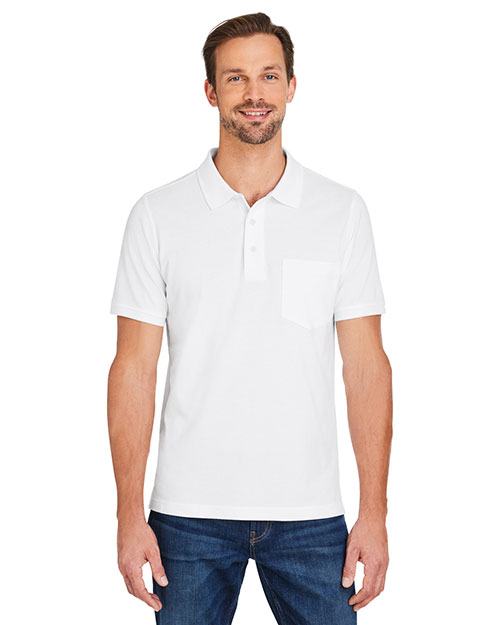 Harriton M205P Men's Valiant Cotton Snag Protect Pocket Polo at GotApparel
