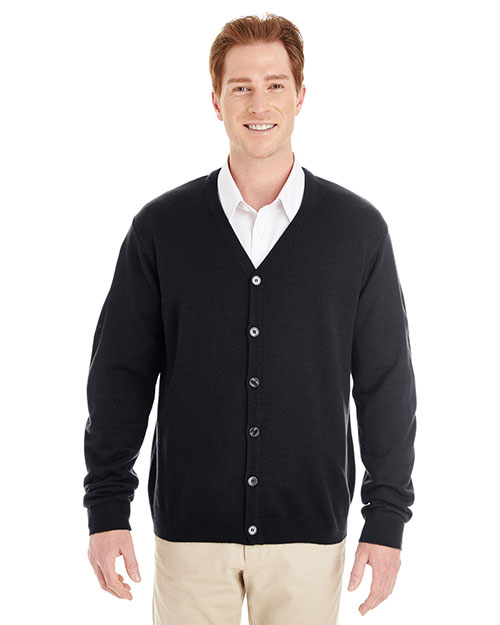 Harriton M425 Men Pilbloc  V-Neck Button Cardigan Sweater at GotApparel