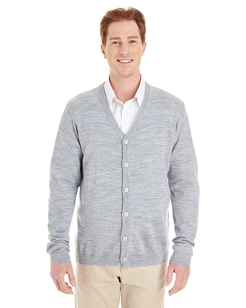 Harriton M425 Men Pilbloc V-Neck Button Cardigan Sweater at GotApparel