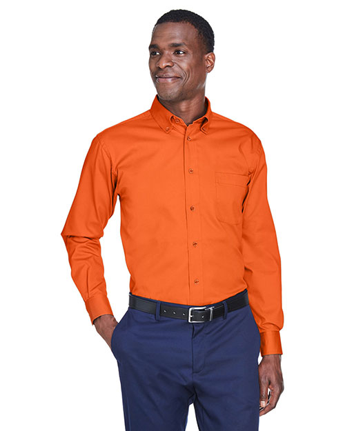 Harriton M500 Men Easy Blend Long-Sleeve Twill Shirt With Stain-Release at GotApparel