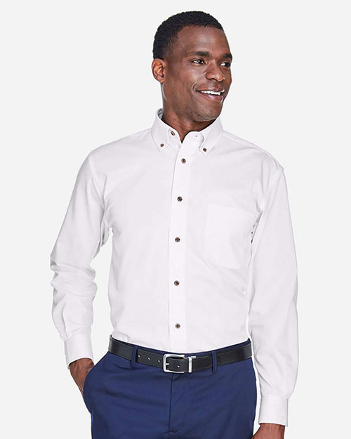 Harriton M500T Men Tall Easy Blend Long-Sleeve Twill at GotApparel