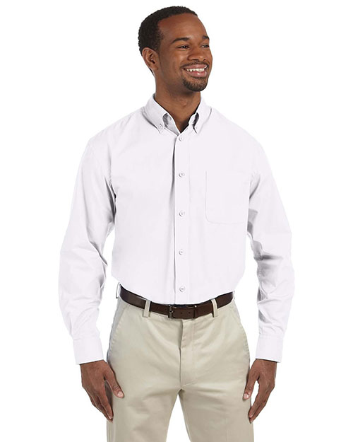 Harriton M510T Men Tall 3.1 Oz. Essential Long-Sleeve Poplin at GotApparel