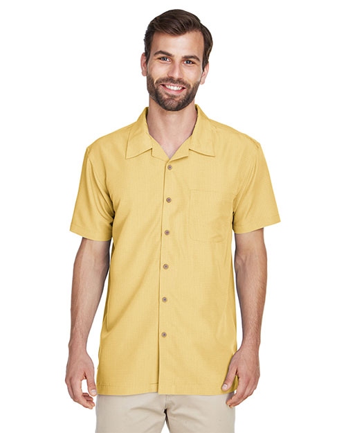 Harriton M560 Men Barbados Textured Camp Shirt at GotApparel