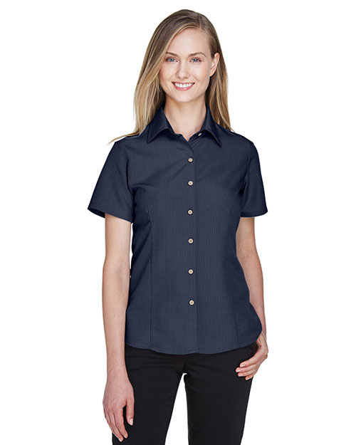 Harriton M560W Women Barbados Textured Camp Shirt at GotApparel