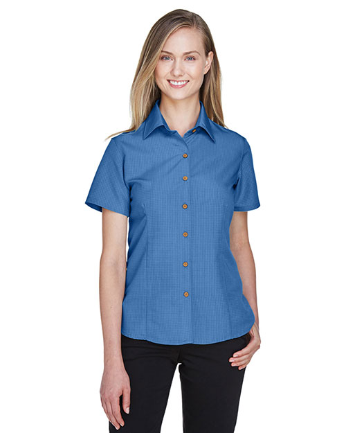 Harriton M560W Women Barbados Textured Camp Shirt at GotApparel