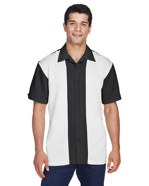 Harriton M575 Men Twotone Bahama Cord Camp Shirt at GotApparel