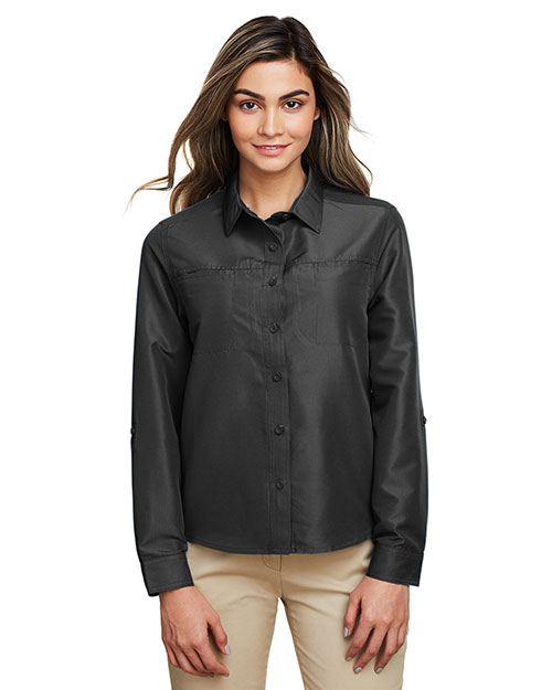 Harriton M580LW Women Ladies' Key West Long-Sleeve Performance Staff Shirt at GotApparel