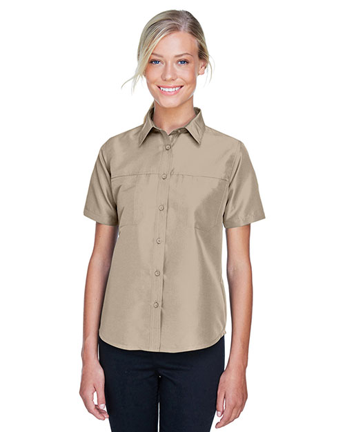 Harriton M580W Women Key West Short-Sleeve Performance Staff Shirt at GotApparel