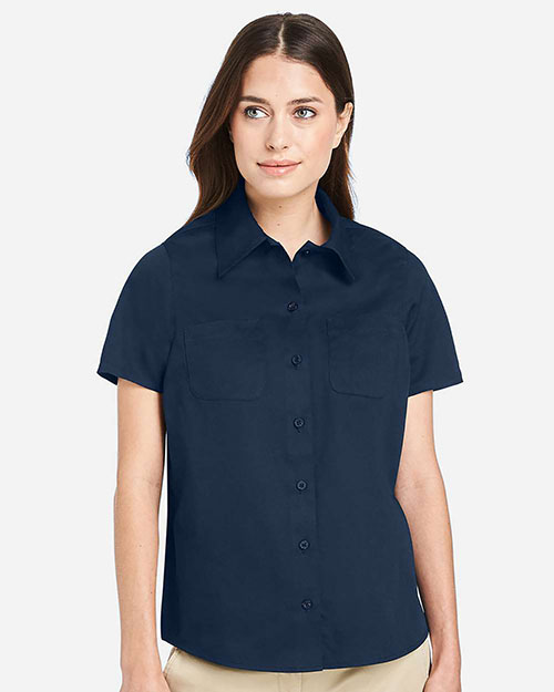 Harriton M585W Ladies' Advantage IL Short-Sleeve Work Shirt at GotApparel