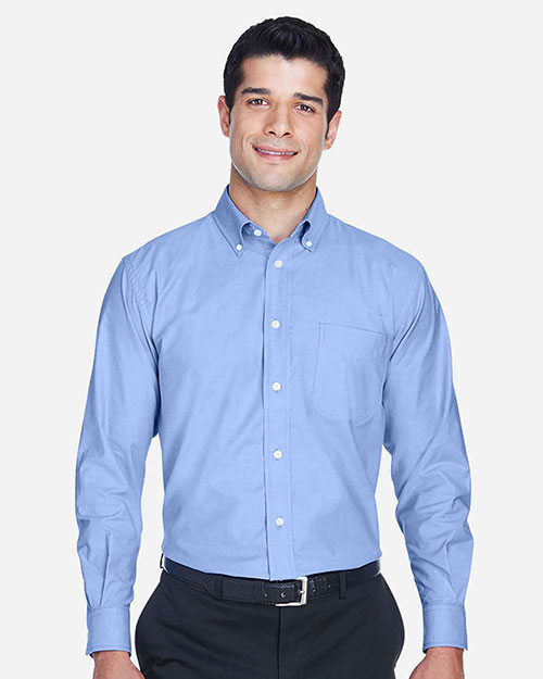 Harriton M600 Men Long-Sleeve Oxford With Stain-Release at GotApparel