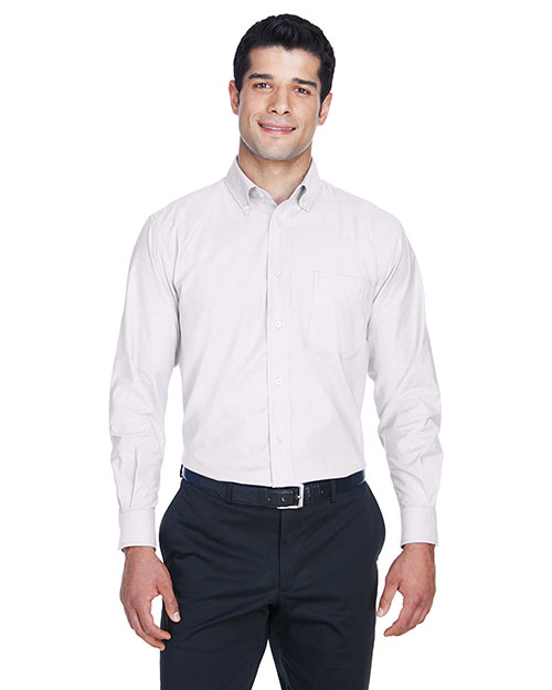 Harriton M600 Men Long-Sleeve Oxford With Stain-Release at GotApparel